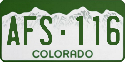 CO license plate AFS116