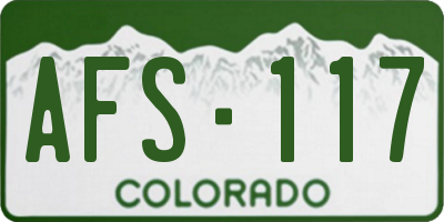 CO license plate AFS117