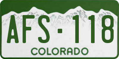 CO license plate AFS118