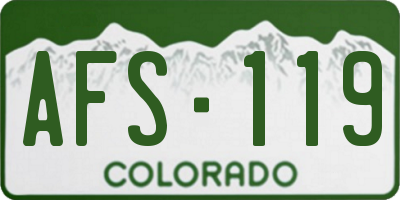 CO license plate AFS119