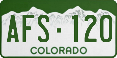 CO license plate AFS120