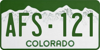 CO license plate AFS121