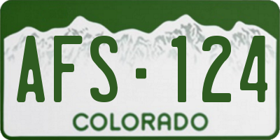 CO license plate AFS124