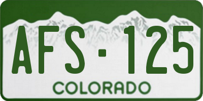 CO license plate AFS125