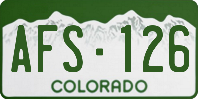 CO license plate AFS126