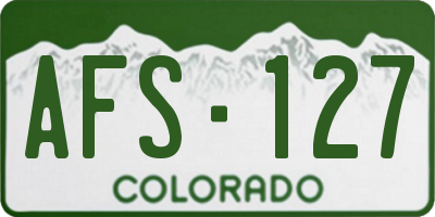 CO license plate AFS127
