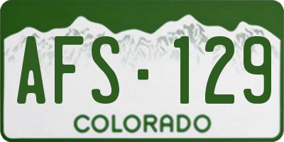 CO license plate AFS129
