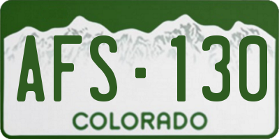 CO license plate AFS130