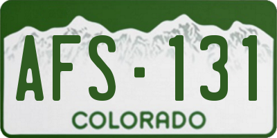 CO license plate AFS131