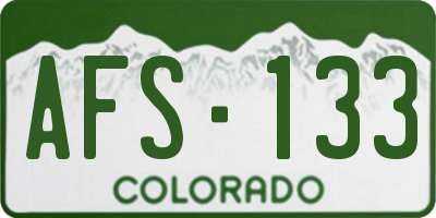 CO license plate AFS133
