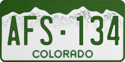 CO license plate AFS134