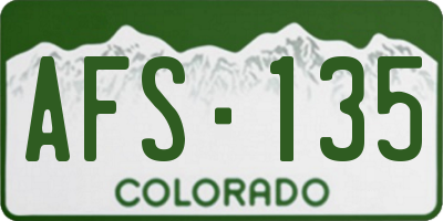 CO license plate AFS135