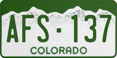 CO license plate AFS137