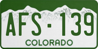 CO license plate AFS139