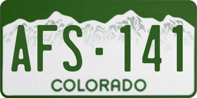 CO license plate AFS141