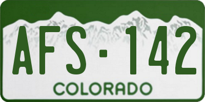 CO license plate AFS142