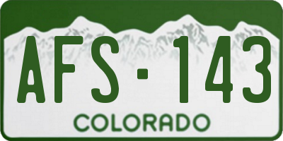 CO license plate AFS143