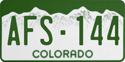 CO license plate AFS144