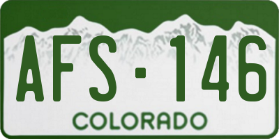 CO license plate AFS146