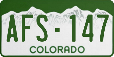CO license plate AFS147