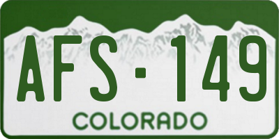CO license plate AFS149