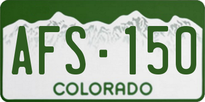 CO license plate AFS150