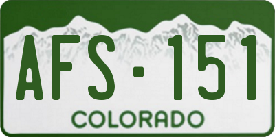 CO license plate AFS151