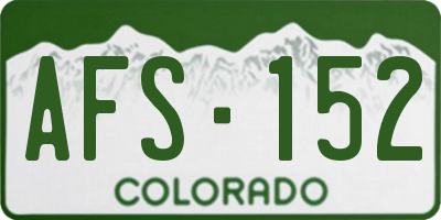CO license plate AFS152