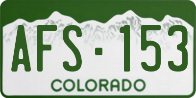 CO license plate AFS153
