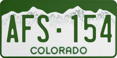 CO license plate AFS154