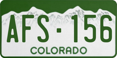 CO license plate AFS156