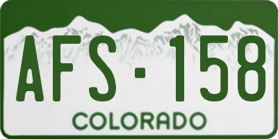 CO license plate AFS158