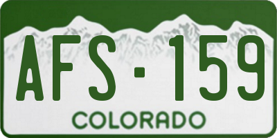 CO license plate AFS159