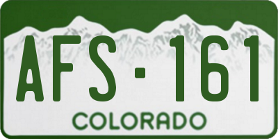 CO license plate AFS161