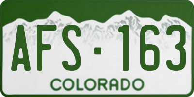 CO license plate AFS163