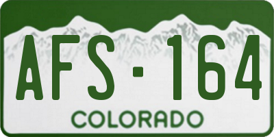 CO license plate AFS164