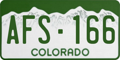 CO license plate AFS166