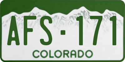 CO license plate AFS171
