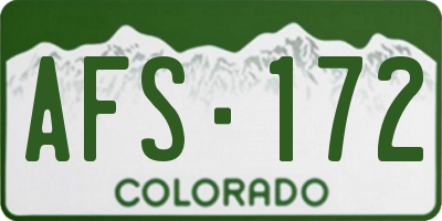 CO license plate AFS172