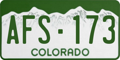 CO license plate AFS173