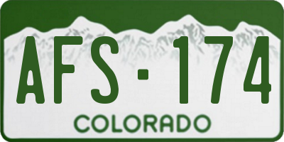 CO license plate AFS174