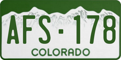 CO license plate AFS178