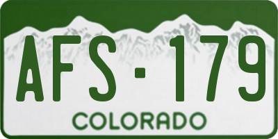 CO license plate AFS179