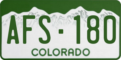 CO license plate AFS180