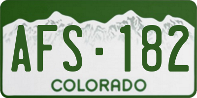 CO license plate AFS182