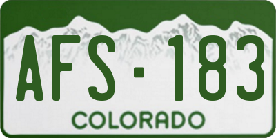 CO license plate AFS183