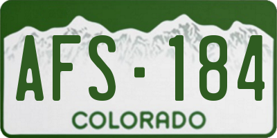 CO license plate AFS184