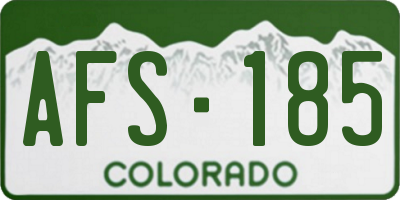 CO license plate AFS185