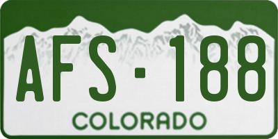 CO license plate AFS188