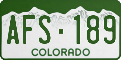 CO license plate AFS189